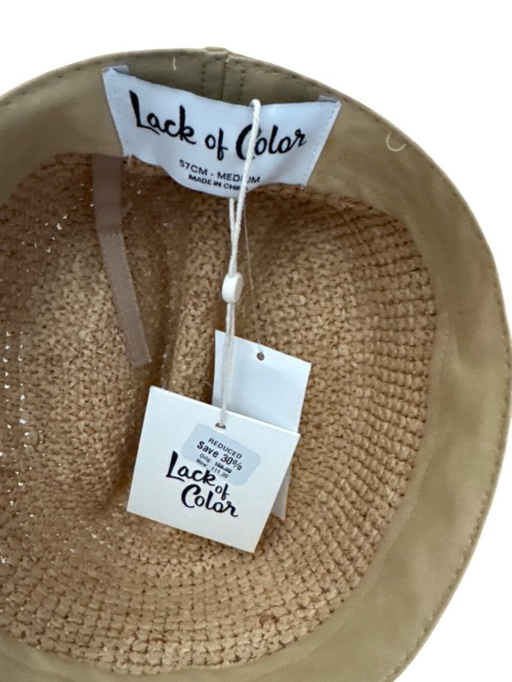 NWT Lack of Color Raffia Cowboy Hat Natural Womens Size 56cm/Medium - Picture 7 of 8